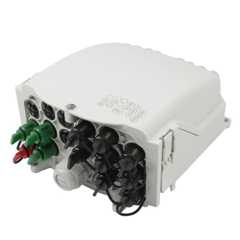 plastic 16 port fiber distribution box with waterproof adapter which design for fiber splices 
