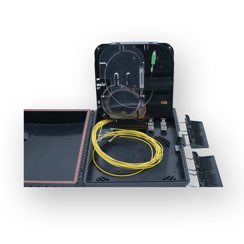 Caja de terminación de fibra de 16 puertos para minidivisor PLC, 24 empalmes
