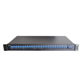 rack mounted 1x32 abs box type splitter loaded with 32 sc upc singlemode simplex adapters