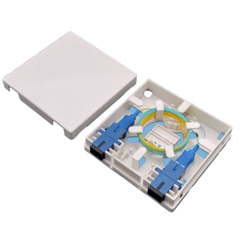 2 port fiber optic cable wall plate loaded with 2 sc upc adapter oulets