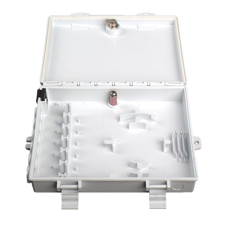 Caja de terminación de 6 empalmes, 6 ranuras de adaptador, 7 puertos