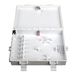 Caja de terminación de 6 empalmes, 6 ranuras de adaptador, 7 puertos