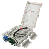 Caja de distribución FTTH con 8 adaptadores SC impermeables y 120 empalmes