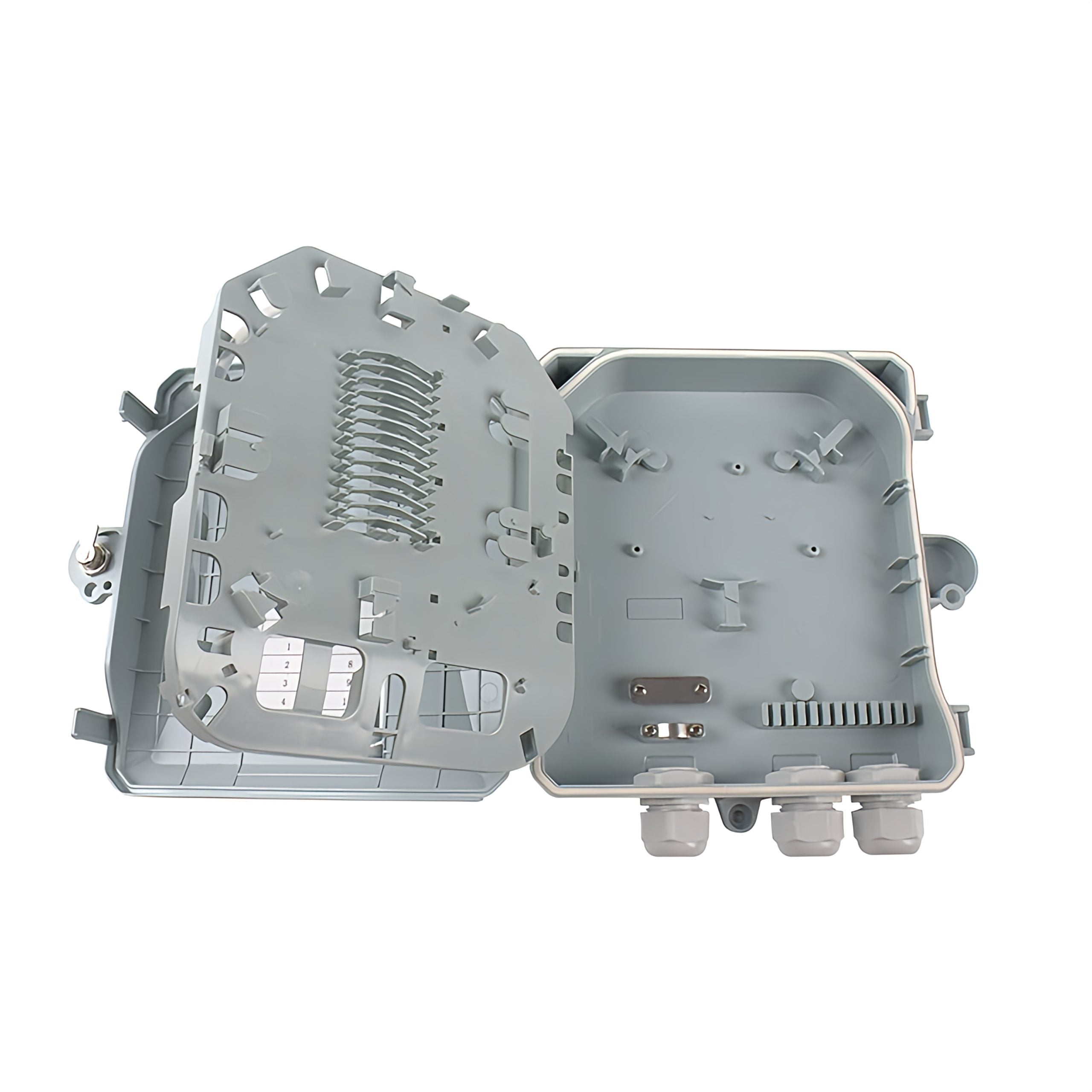outdoor & indoor 1 in 2 out 12 core fiber optic distribution box for mini type splitter