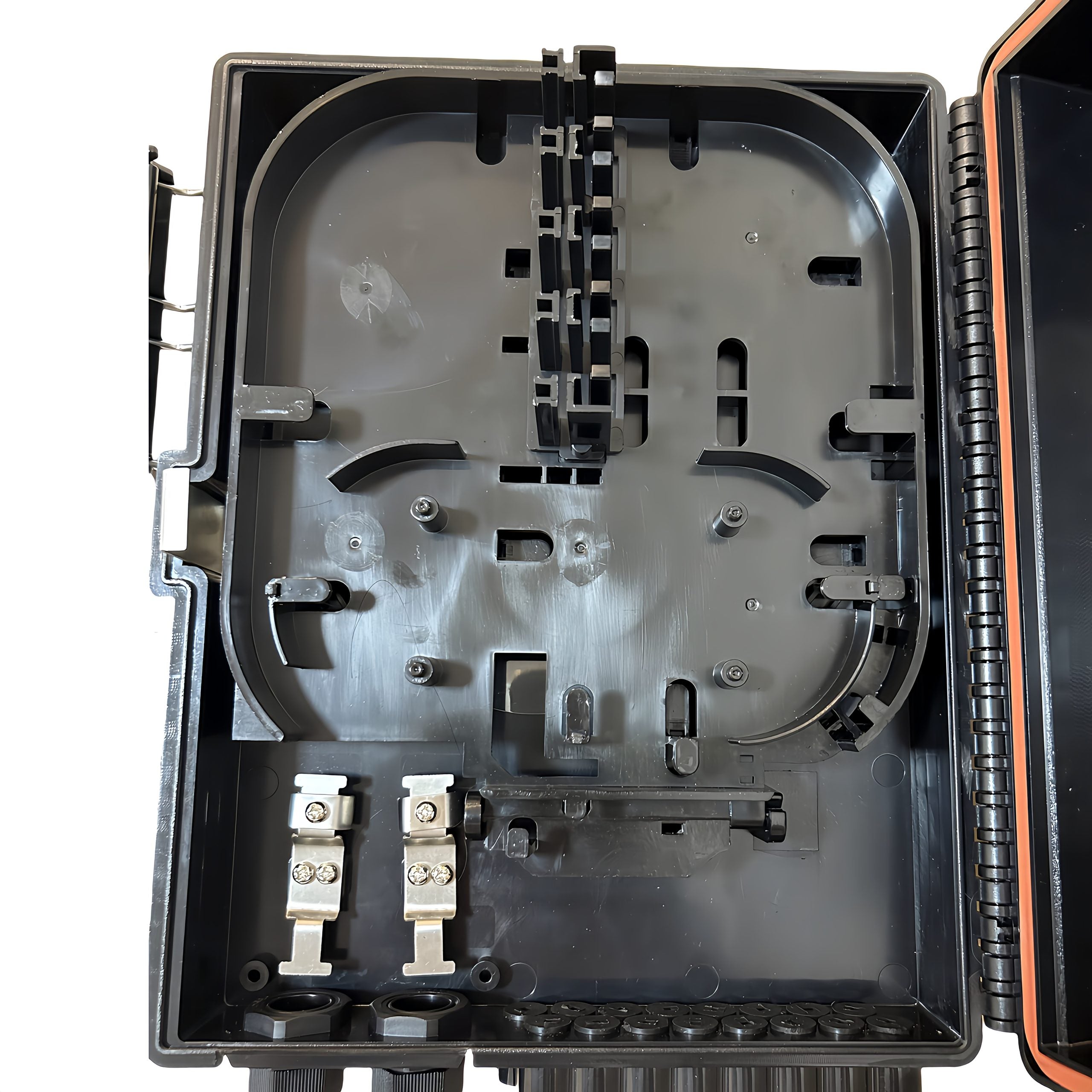 adapter plate of the indoor & outdoor 16 port fiber termination box with 2 cable access port