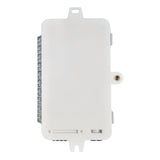 back of the 12 ports optical fiber distribution box with 6 outlets loade d 2 sc/apc duplex adapters