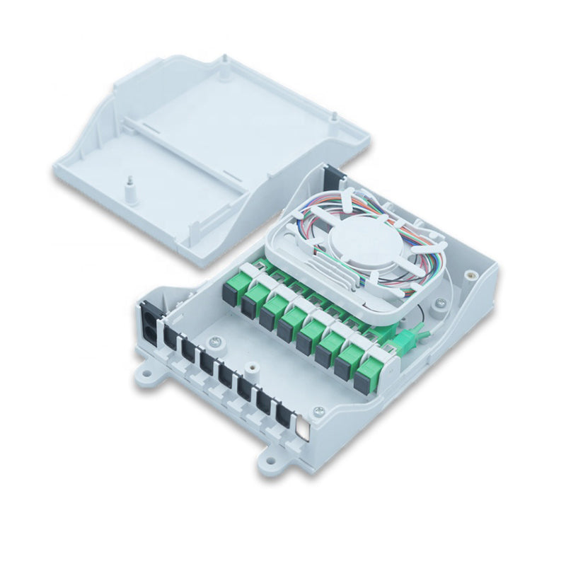 Caja de distribución de fibra óptica de 8 puertos, empalme de 8 núcleos