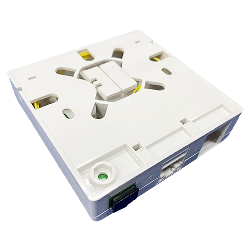 the back of 3 port indoor ftth wall outlet for 1 splice