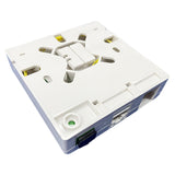 the back of 3 port indoor ftth wall outlet for 1 splice