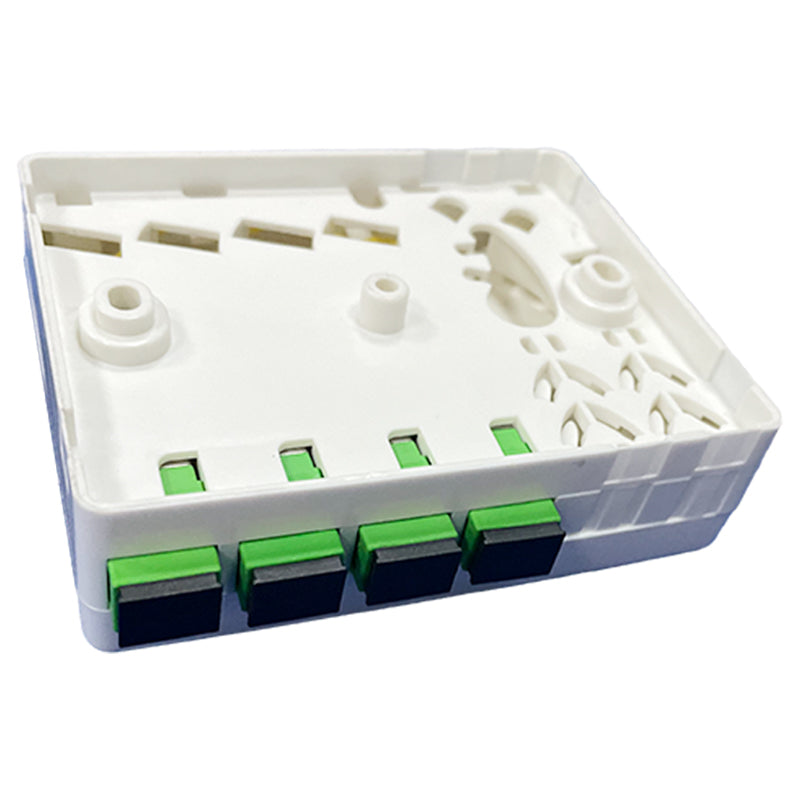 the back of 4 port indoor fiber termination box